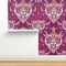 Pink Tigers Purple Orange Maximalist Xl Jungle Custom Pre-pasted Wallpaper by Spoonflower Pre-Pasted Wallpaper 2FT Wide